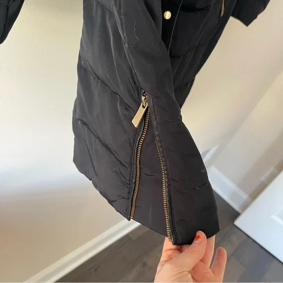 ZARA Down Feather Long Puffer Jacket Winter Trench - Picture 2 of 11